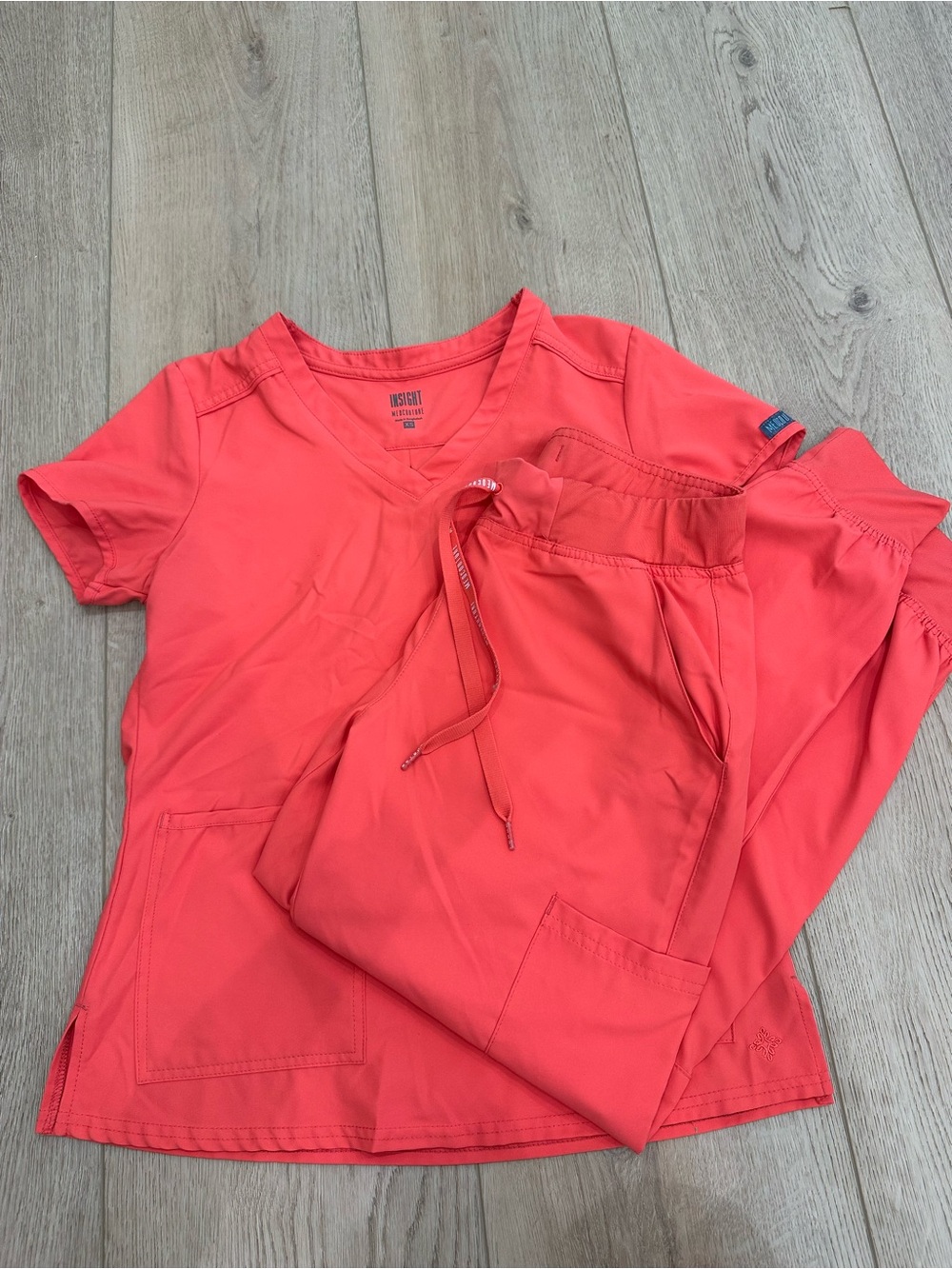 Med Couture Women's Scrub Set in Coral